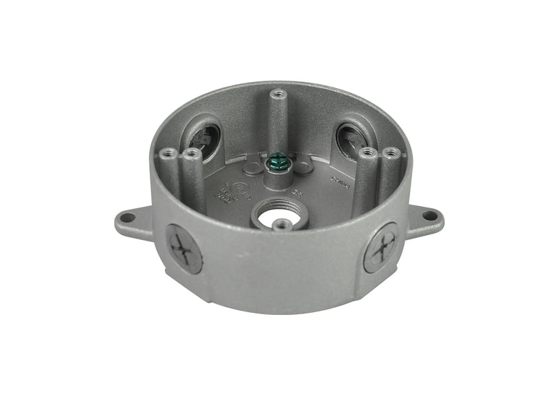 1/2'' 5 Hole Round Cast Aluminum Box With Plate