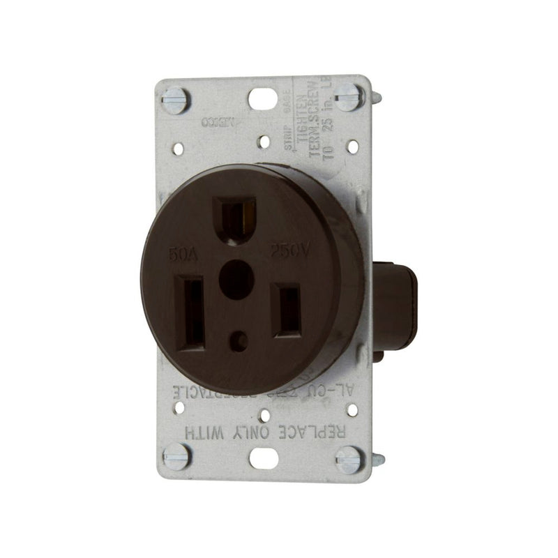 Receptacle Single Flush 50A 250V 2P3W Cooper 25/BX