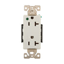 Recp HG Deco Dup 20A125V 2P3W Str B&S WH Cooper 100/BX