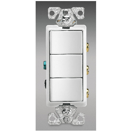 Stack Switch Decorative White {Tripple Switch}-Space Saver