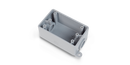 PVC FS Box One Gang 2 Hub (3/4" Through 1+1)