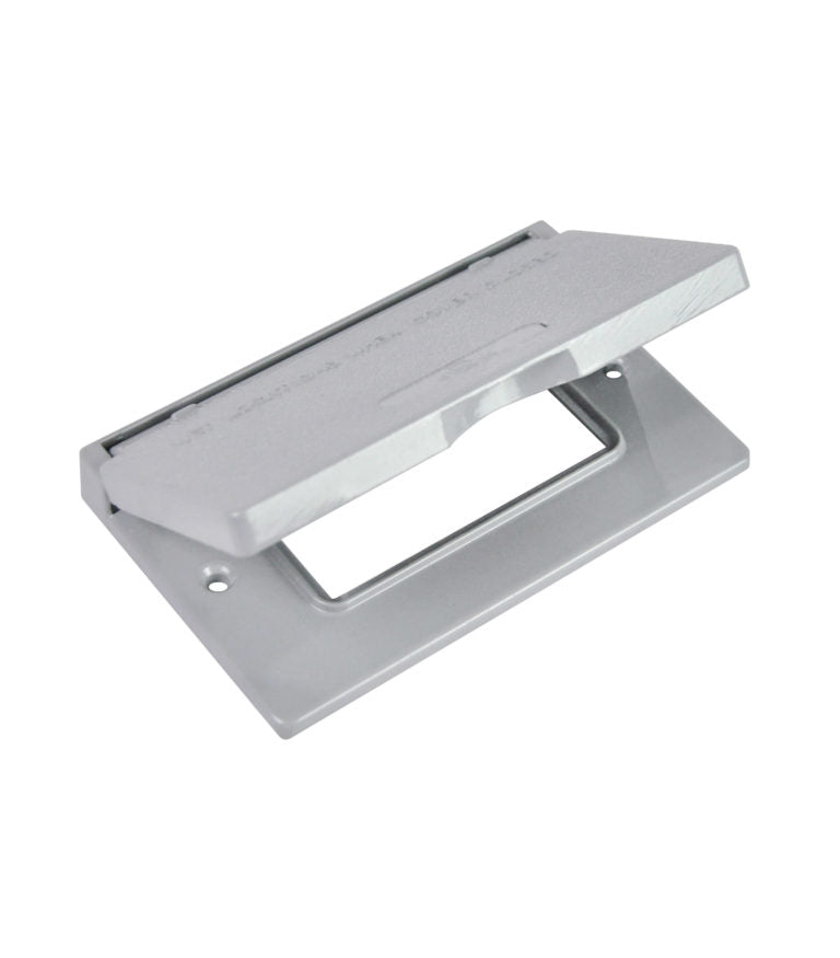 Cast aluminum one gang horizontal GFI cover plate (008662)