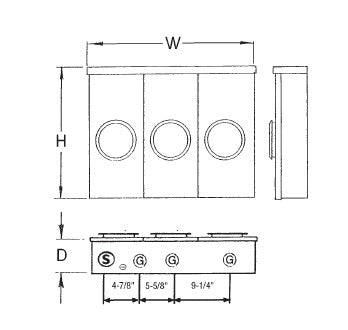 400 amp load - 3 pos 200a overhead left hand entry, overhead meter bases