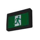 Kora LED Running Man Exit with Battery Back Up, Black, 120V-347V, 120min : KEX100-BK