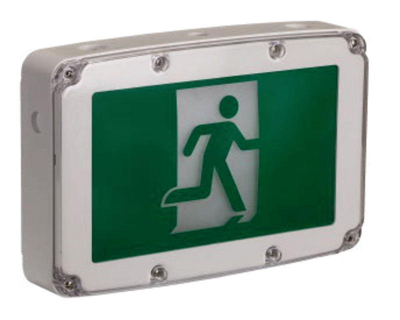 Kora LED Running Man Exit with Battery Back Up, 120/347V, Wet Location : KEX100WP