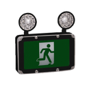 Kora LED Running Man Exit Sign with 2 Heads Combo, Black, 120/347V, 1.2W X 2 Lamp Heads : KEX180WP-BK