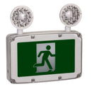 Kora LED Running Man Exit Sign with 2 Heads Combo, 120/347V, 1.2W X 2 Lamp Heads : KEX180WP