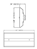 Highbay Light 24"X10-5/8" X3-1/4" | 150W | 3CCT | 16,500LM