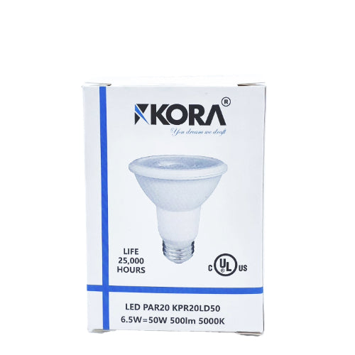 LED Par-20 7W 5000K Flood Dimmable