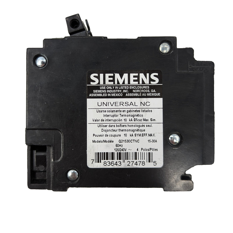 PLUG-IN 15-30A QUAD BREAKER SIEMENS