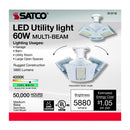 SATCO: LED Utility Light 60W/4000K 100-277 V, E26 base Adjustable Beam Angle