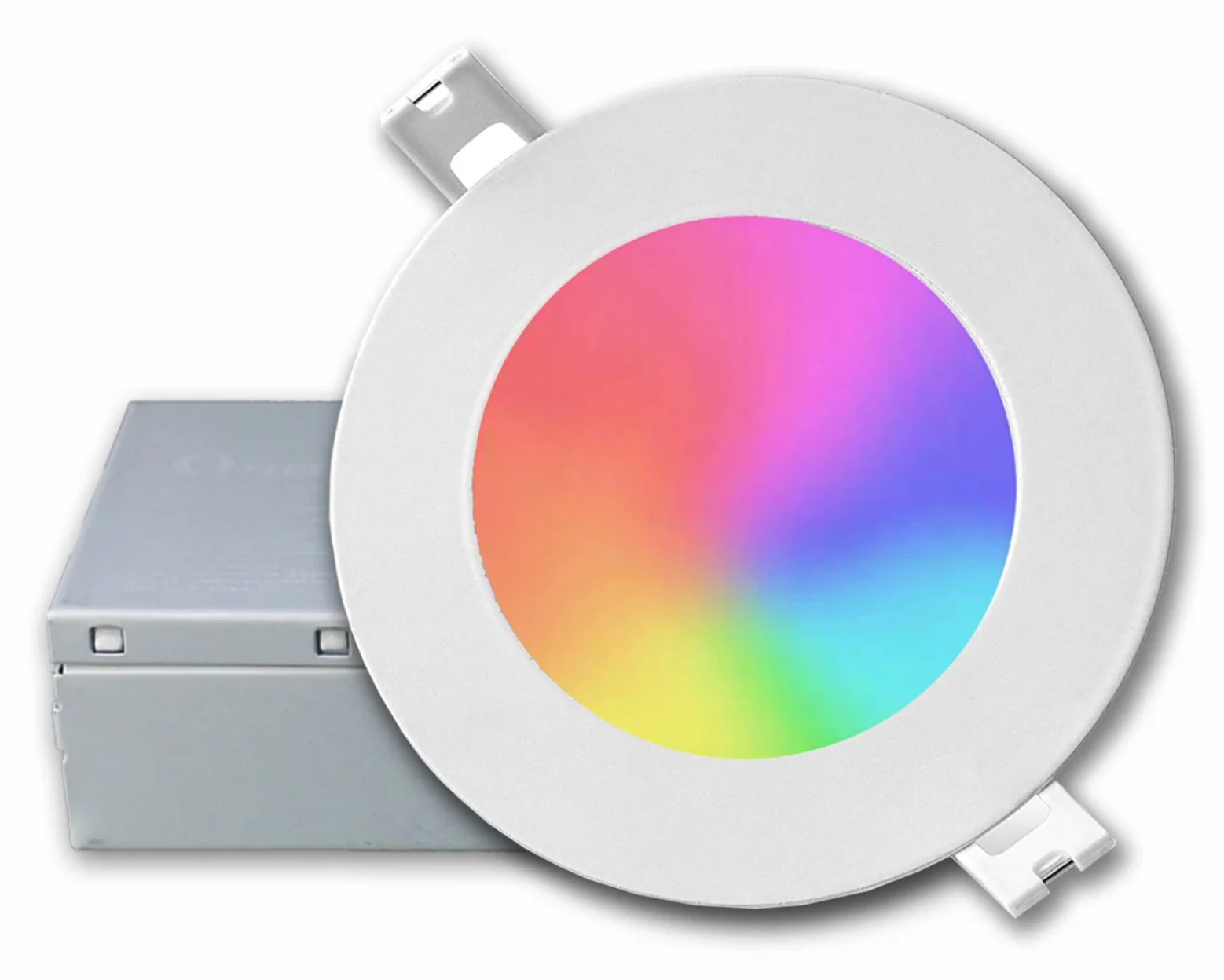 4" RGB Flat Panel Light White Trim