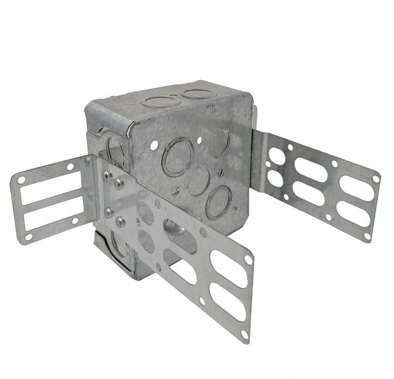 Steel Stud Junction Box With KO 4 11/16" x 4 11/16" x 2 1/8", 42 Cu. inch