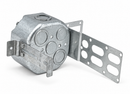 Steel Stud Octagon Box with KO 4''x4''x2-1/8'',21 Cu. In, offset for 2x1/2"drywall : SMB20294