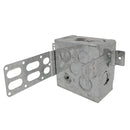 Steel Stud Square Box 4''x 4''x 2-1/8'', Cu. Inch, 1" Recessed Bracket : SMB20385