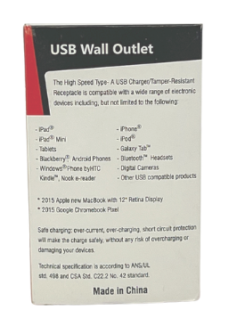 Receptacle with 4.8A USB Charger Type A+C