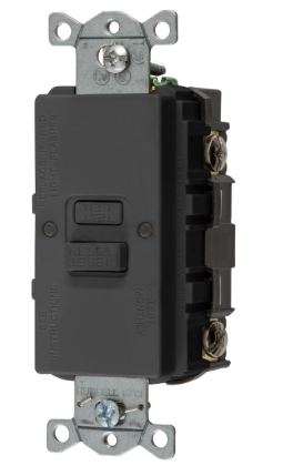 GFCI Receptacle (Faceless} Black