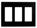 Three Gang Screwless Decorative Plate, Black : SWD45631