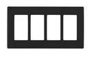 Four Gang Screwless Decorative Plate, Black : SWD45641