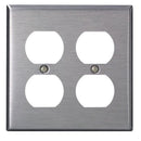 Two Gang Duplex Receptacle Plate Stainless Steel : SWD45712