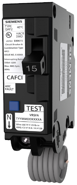 1P, 15A  Arc Fault Combination Breaker, 10KA, Plug In, CSA  Approved