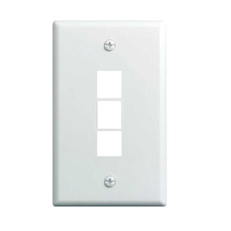 CDD Keystone Wall Plate (Internet) 3 Cavity White